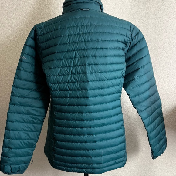 Columbia Junction Puffer Jacket Large Forest Green Omni Heat Womens Zip Up - Picture 3 of 11